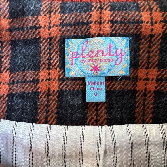 Anthropologie - Plenty By Tracy Reese Plaid  Sweater With Pockets Size 8 - Picture 6 of 12